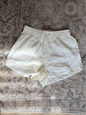 Monday swimwear white linen shorts size XS
